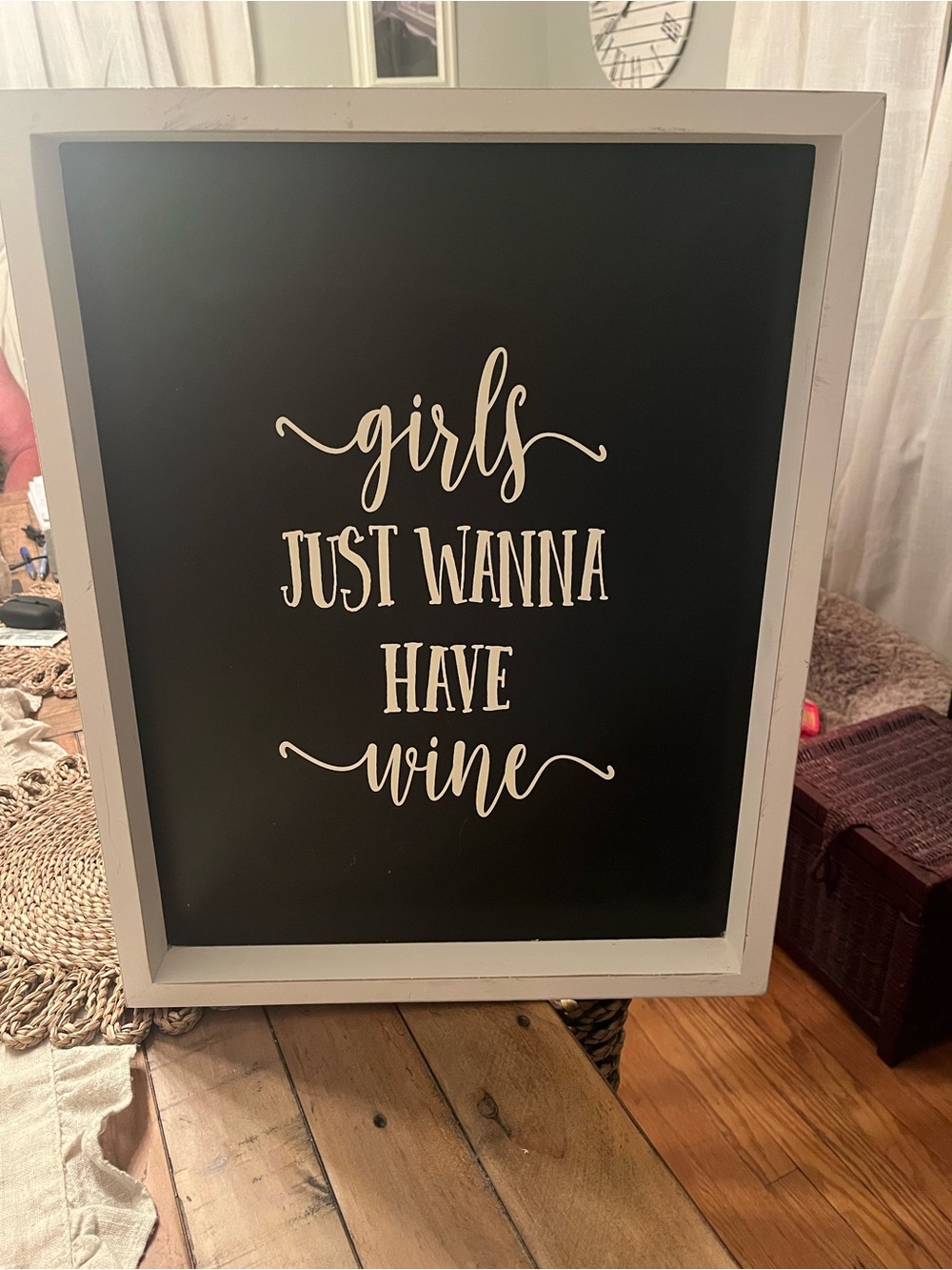 Girls Just Wanna Have Wine Wall Sign -